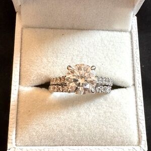 Lab Diamond Wedding Ring Set GRA CERTIFIED FREE SHIPPING 4.14ct D Color VVS1
